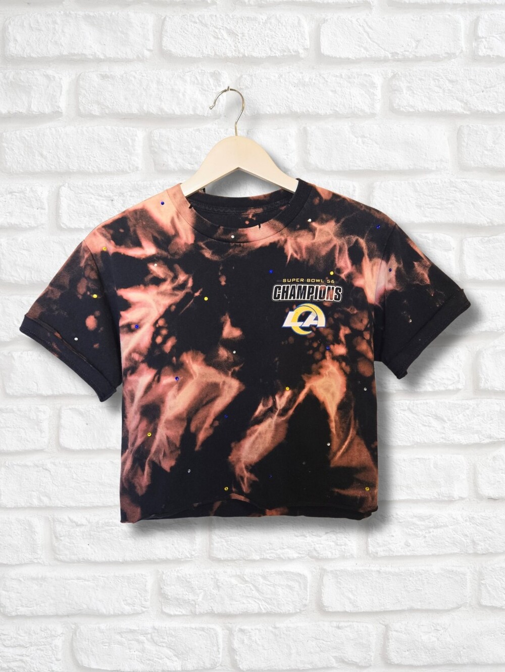 Los Angeles Rams Crop Top W/Rhinestones